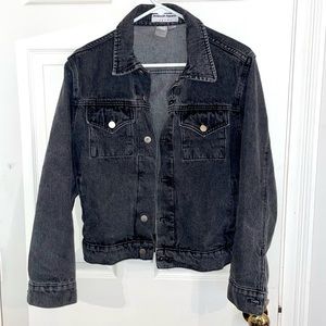 american apparel vintage gray denim jean jacket size men’s xs